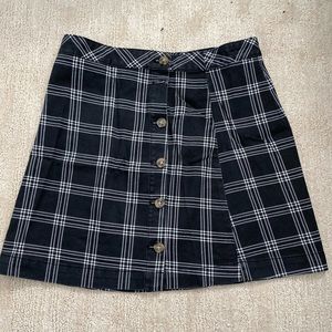 PLAID JEAN SKIRT